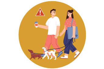 Durante los paseos con tu mascota no te acergues a otros humanos 